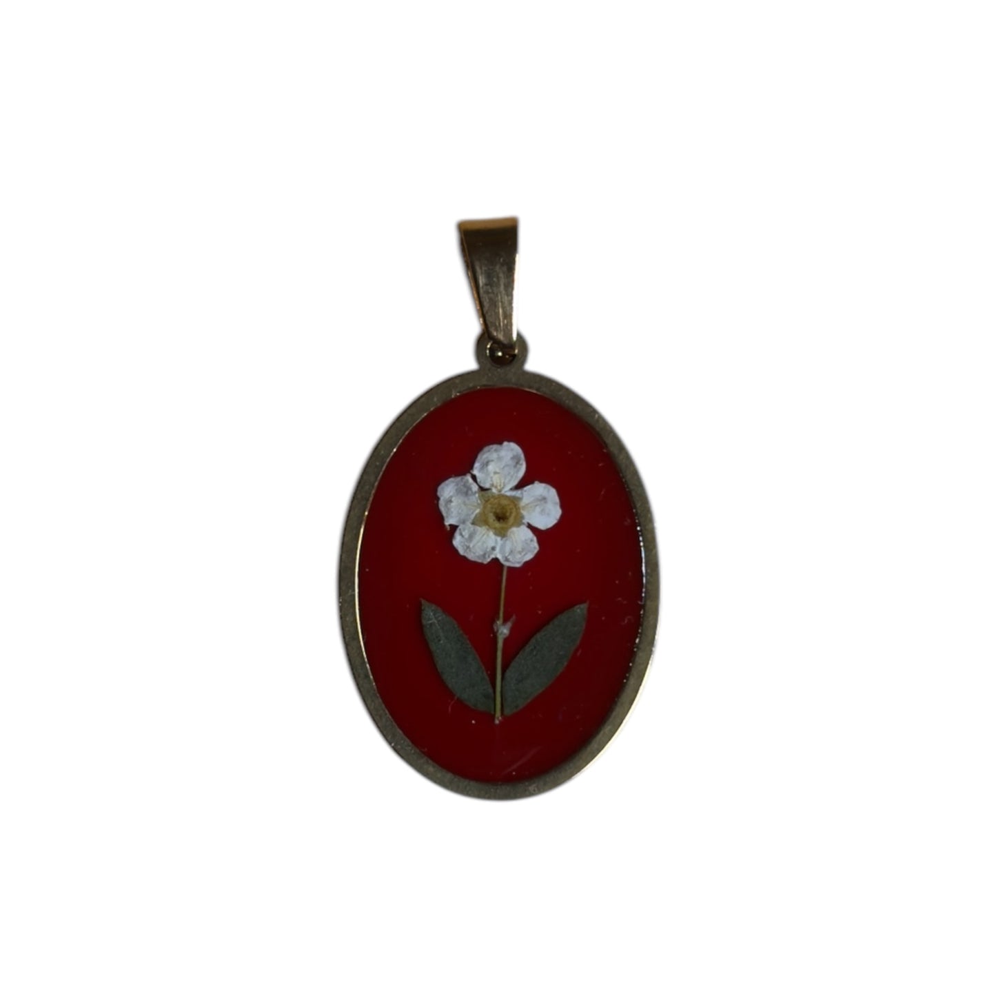 Ciondolo medio round Petals vintage oro rosso