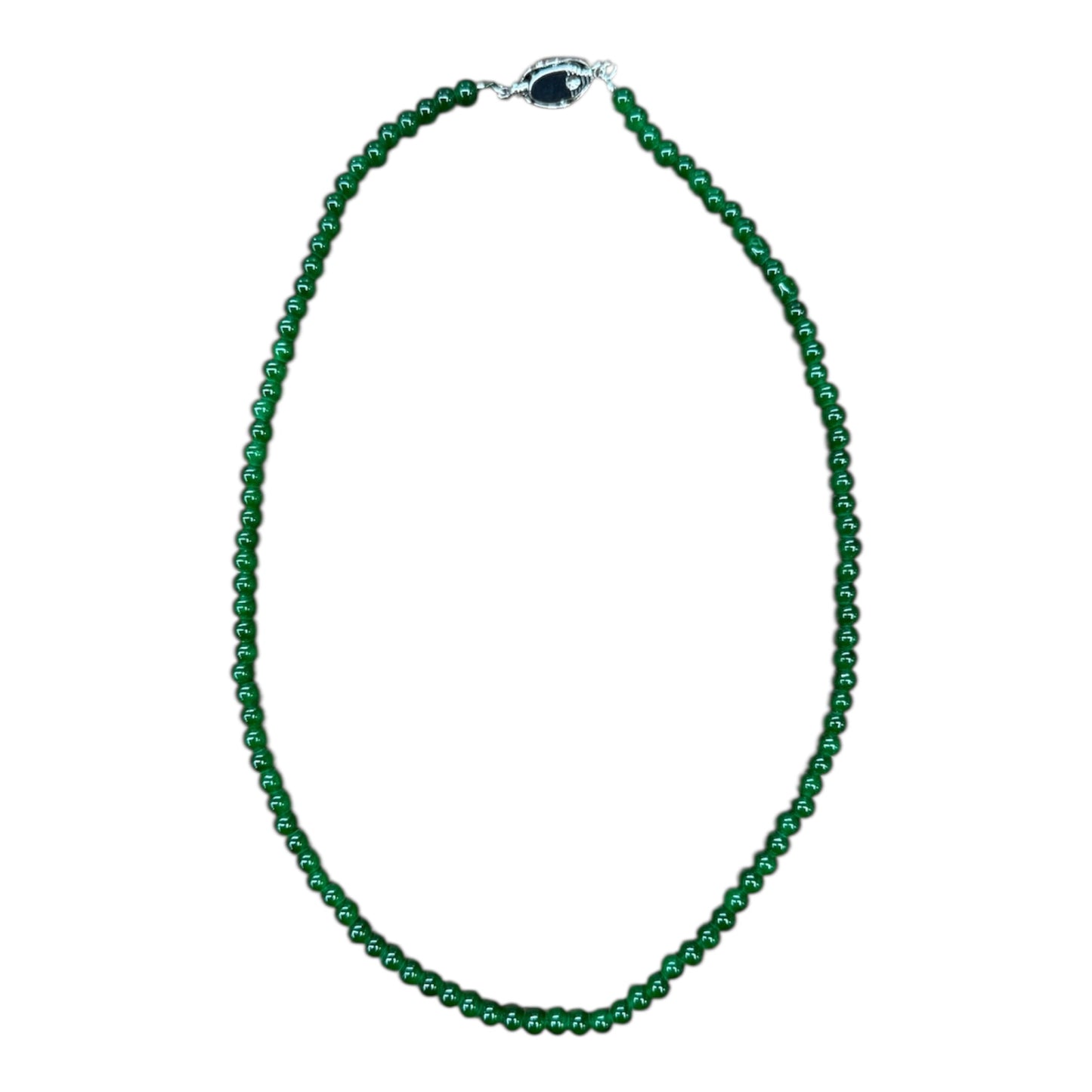 Collana acciaio perline verdi brazil