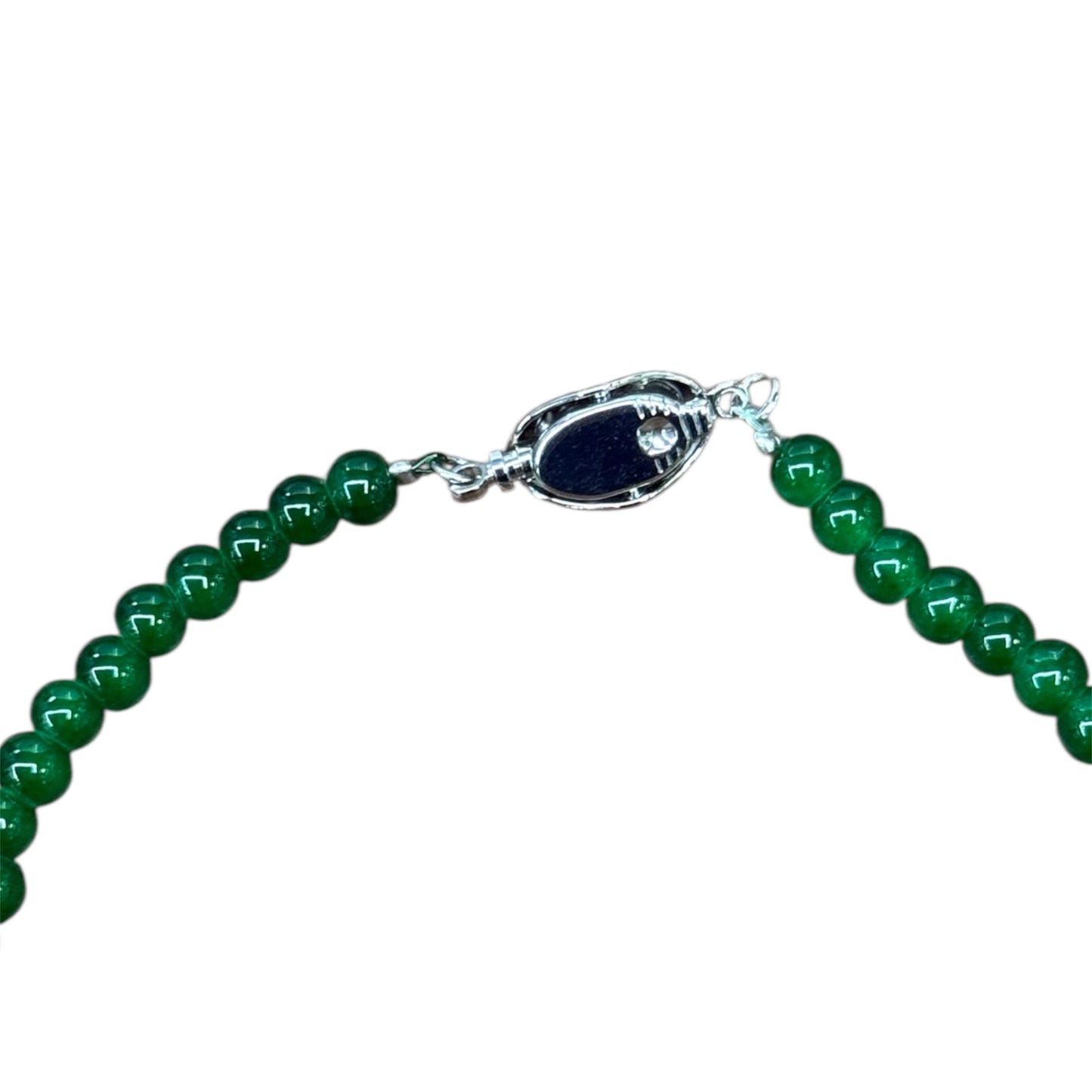 Collana acciaio perline verdi brazil