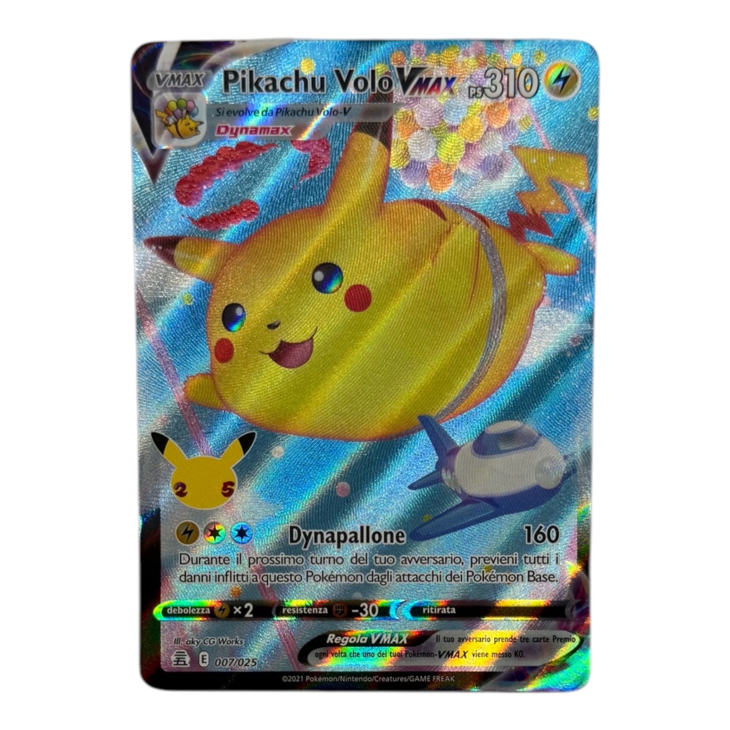 Pokèmon Pikachu Volo VMAX gran festa 007-025 Holo IT