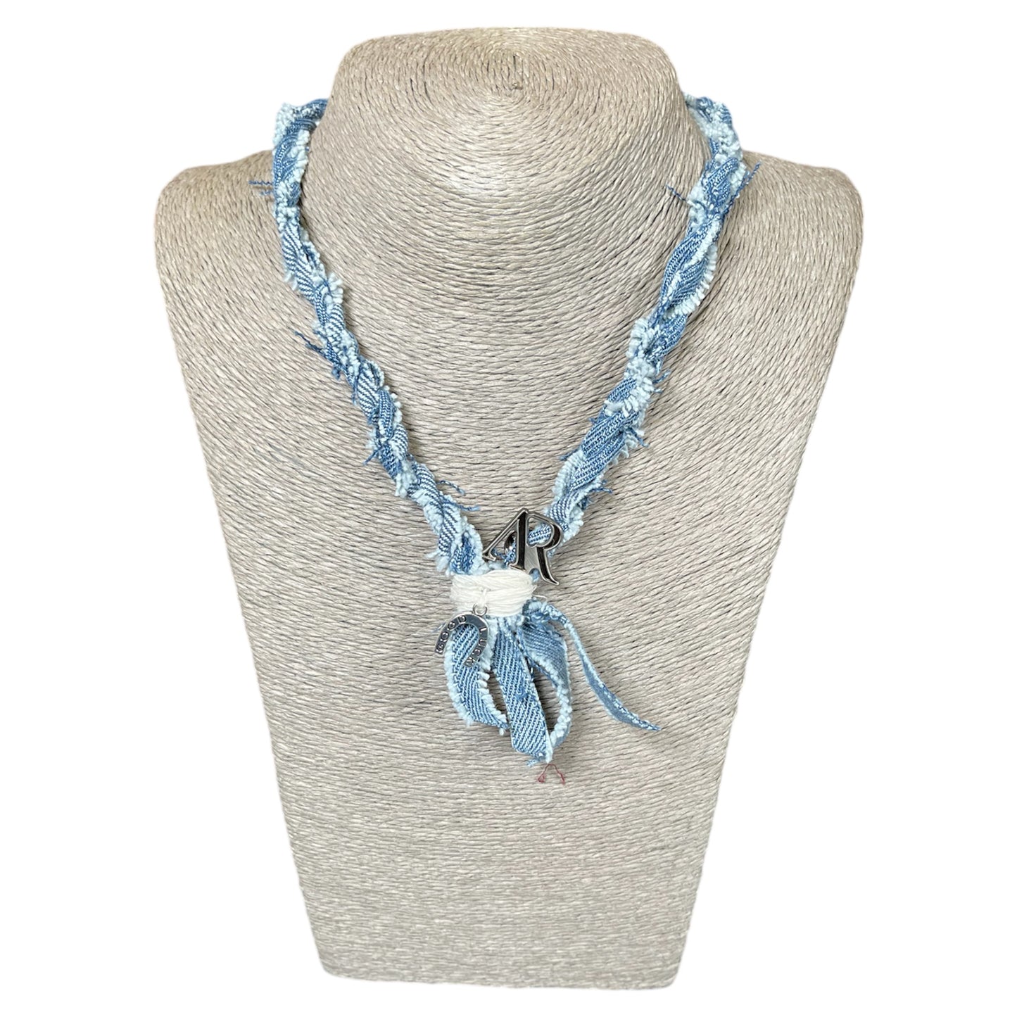 NECKLACE DENIM BANDANA GOOD LUCK