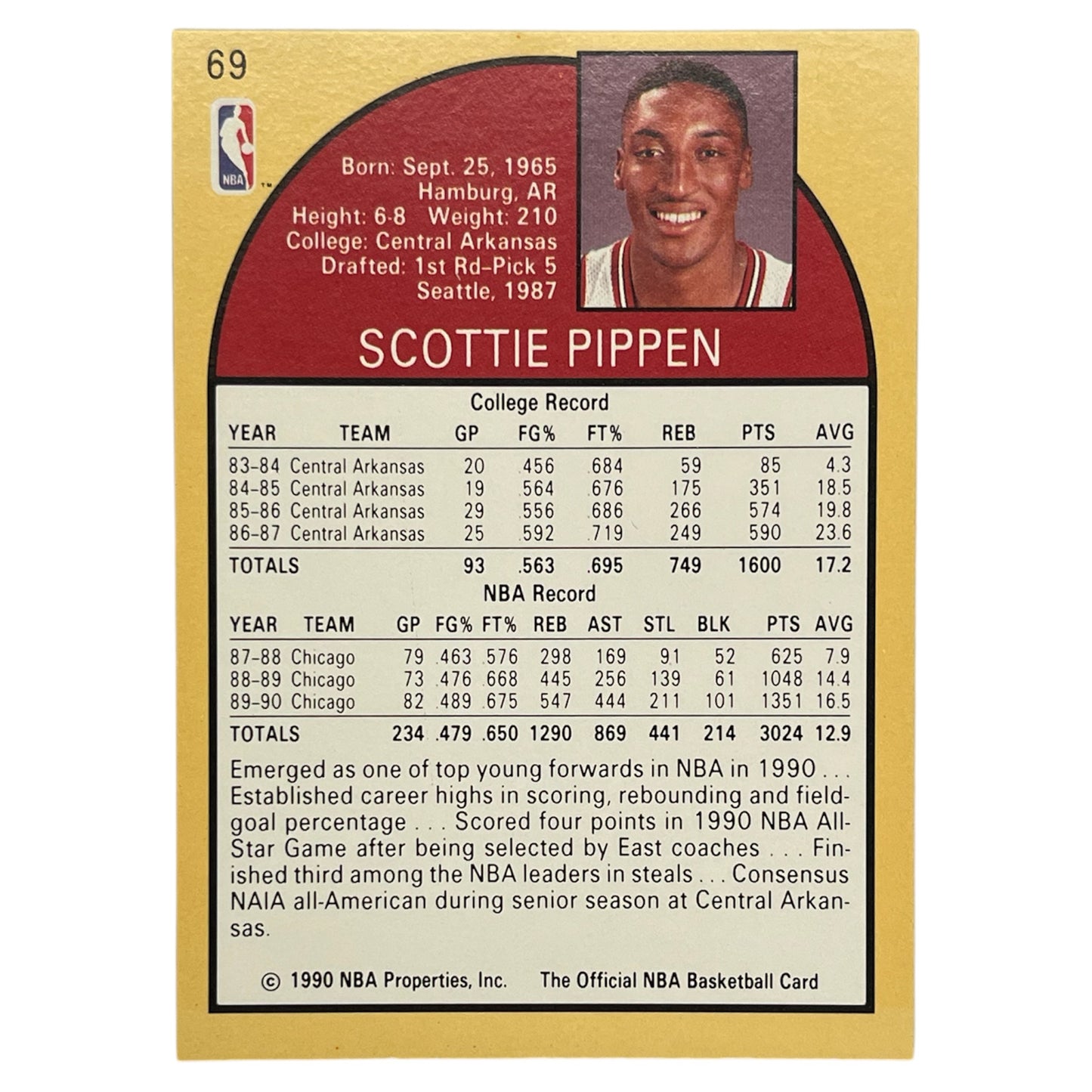 Scottie Pippen Bulls Hoops 1990 #69