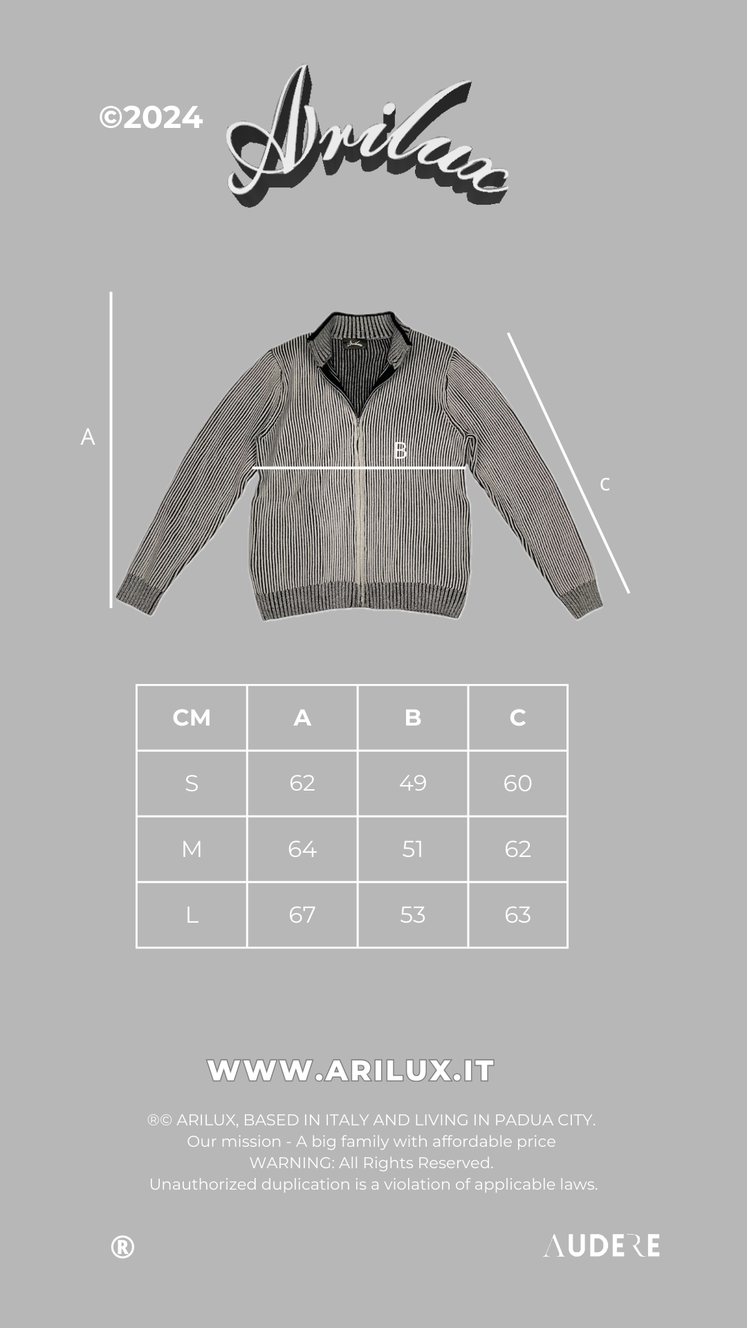 AR SWEATER ZIP FADE GREY