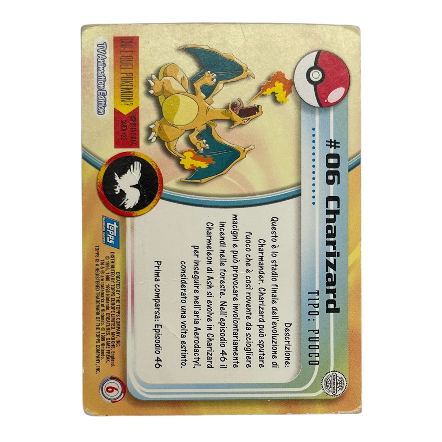 Pokemon Topps 1999 CHARIZARD #06