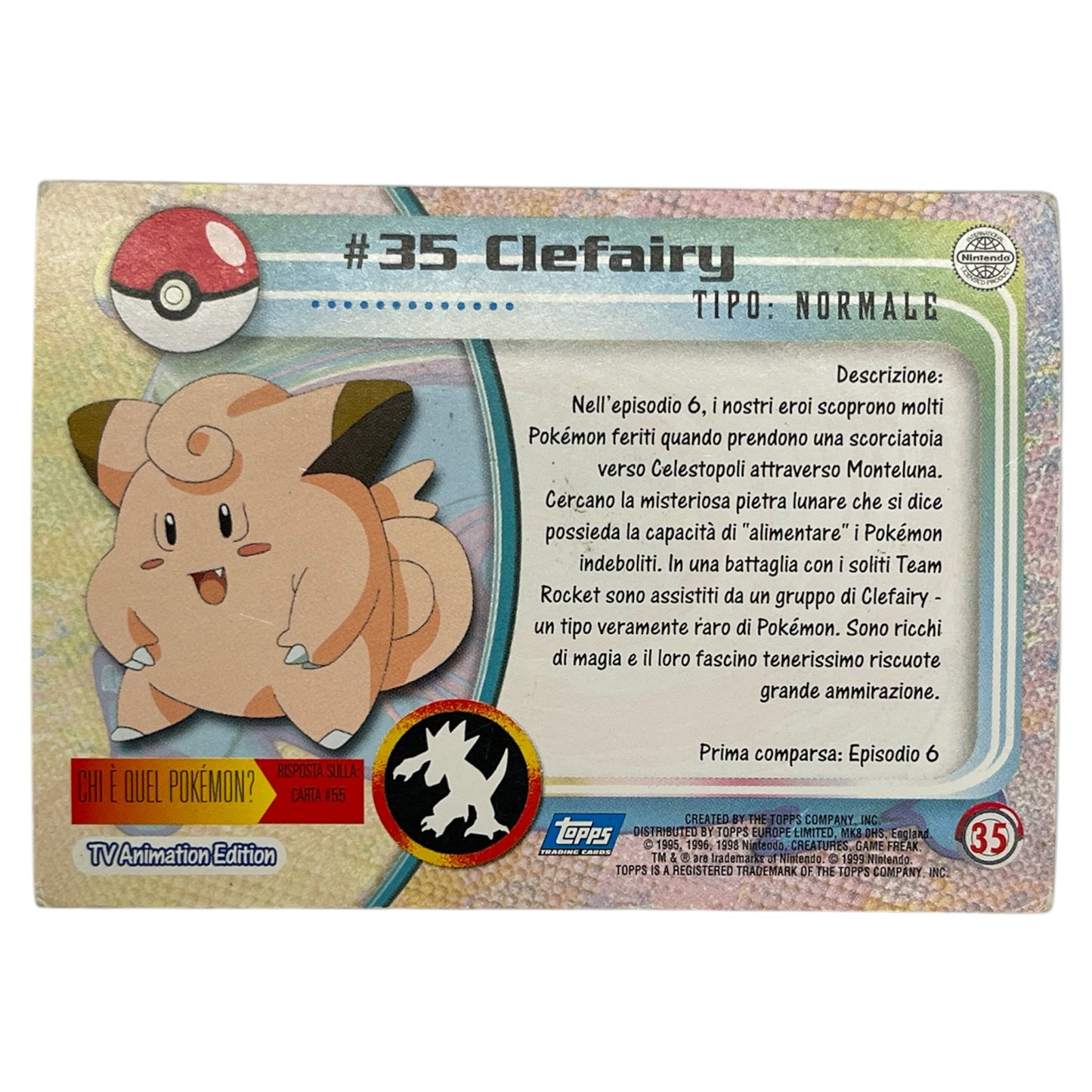 Pokemon Topps 1999 CLEFAIRY Holo #35