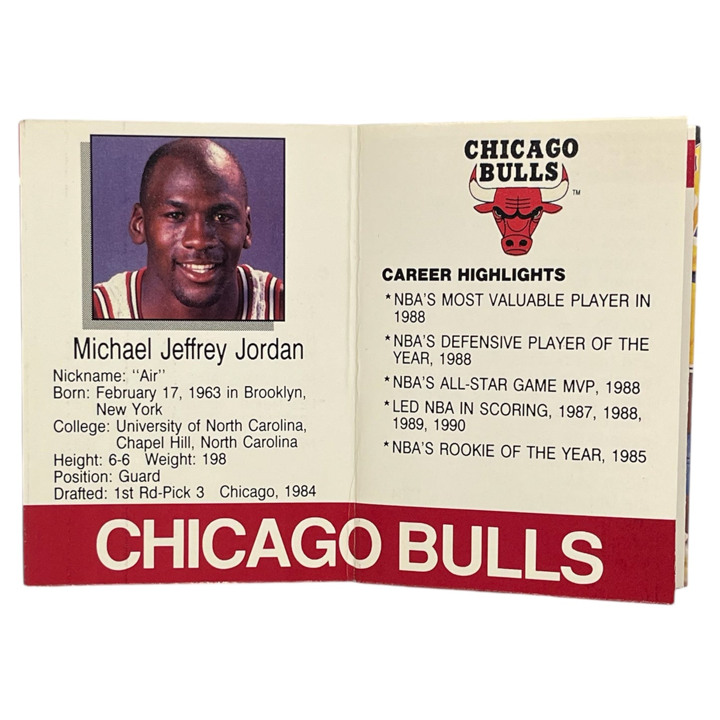 Michael Jordan Collect Book Hoops 1990