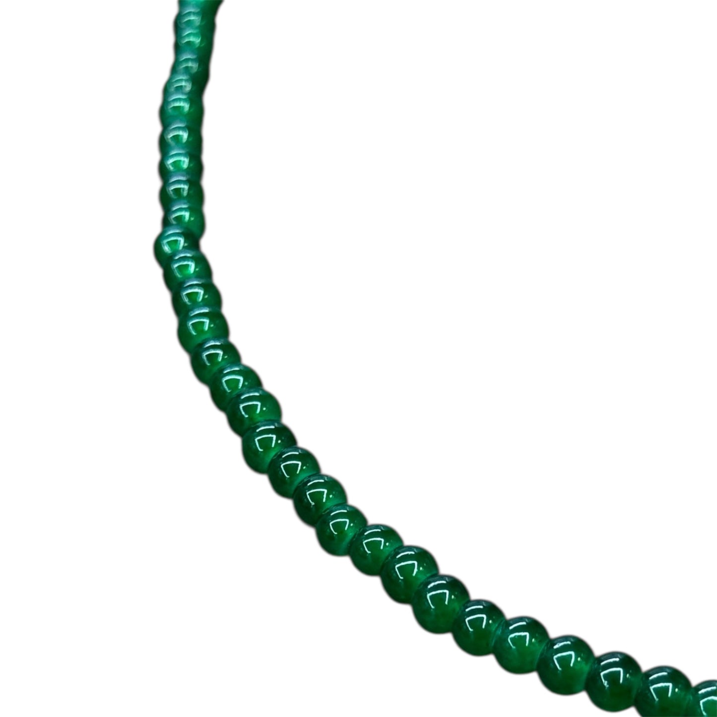 Collana acciaio perline verdi brazil