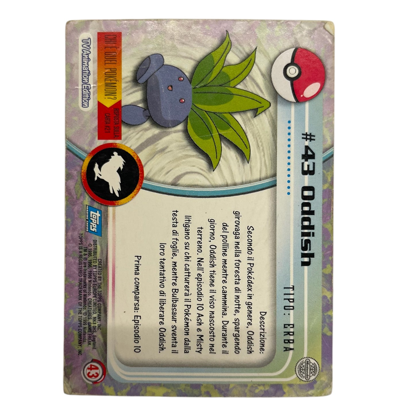 Pokemon Topps 1999 ODDISH #43