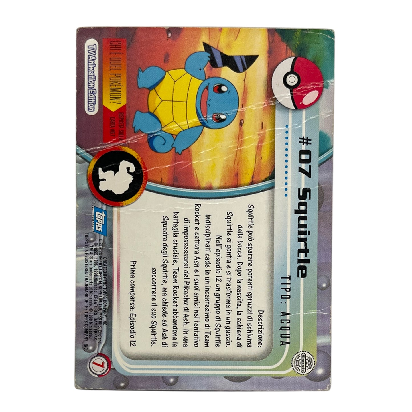 Pokemon Topps 1999 SQUIRTLE #07