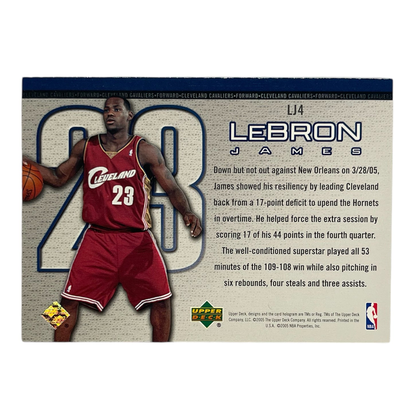 Lebron James Cleveland Upper deck 2005