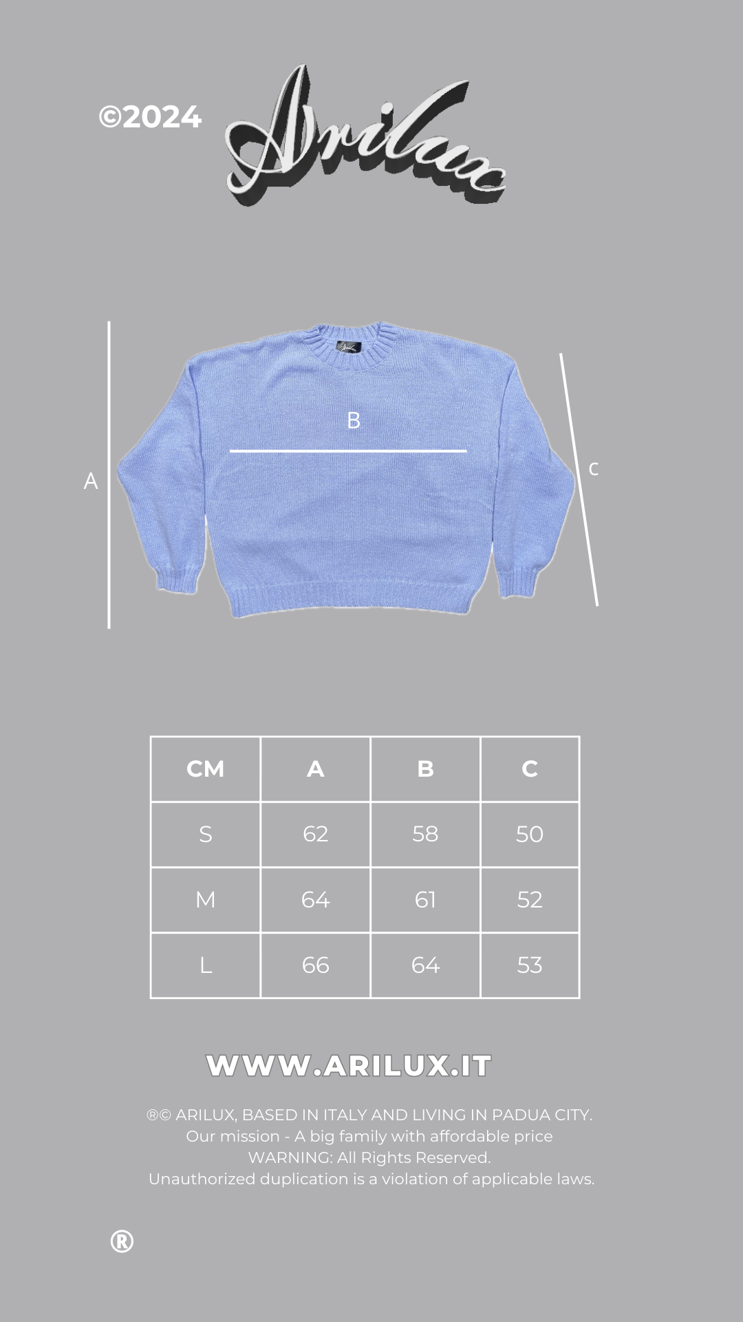 AR SWEATER LIGHT BLUE CLASSIC