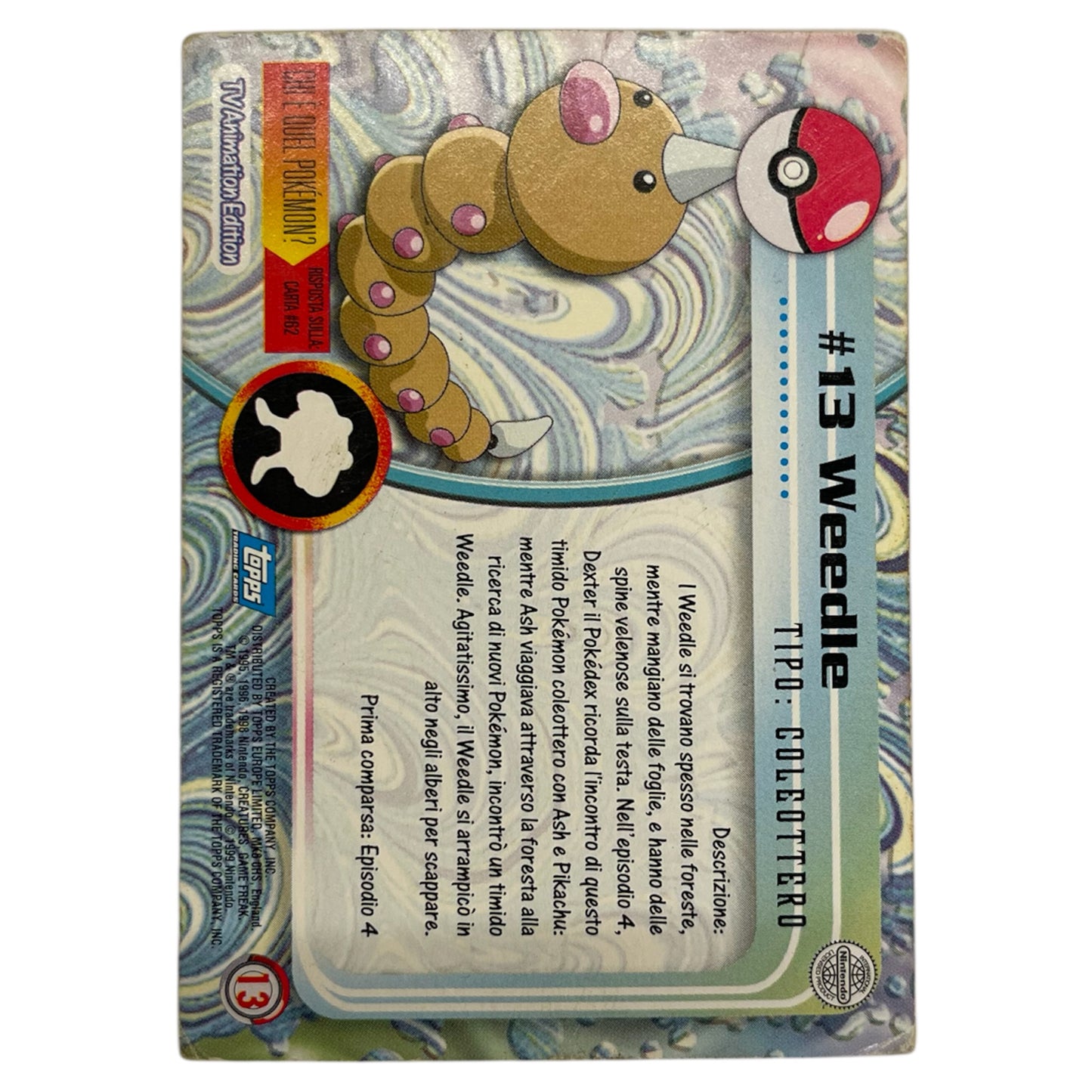 Pokemon Topps 1999 WEEDLE #13