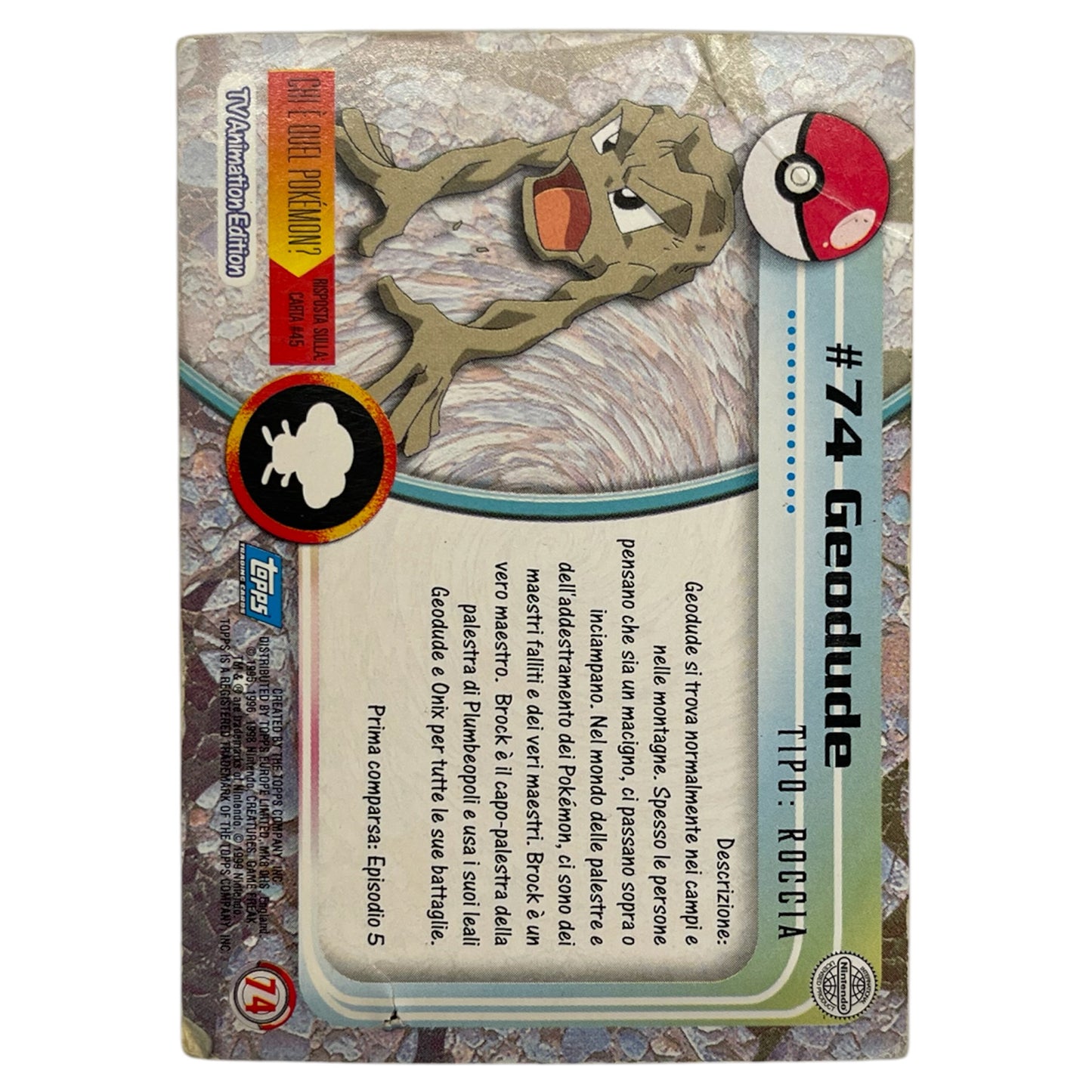 Pokemon Topps 1999 GEODUDE #74