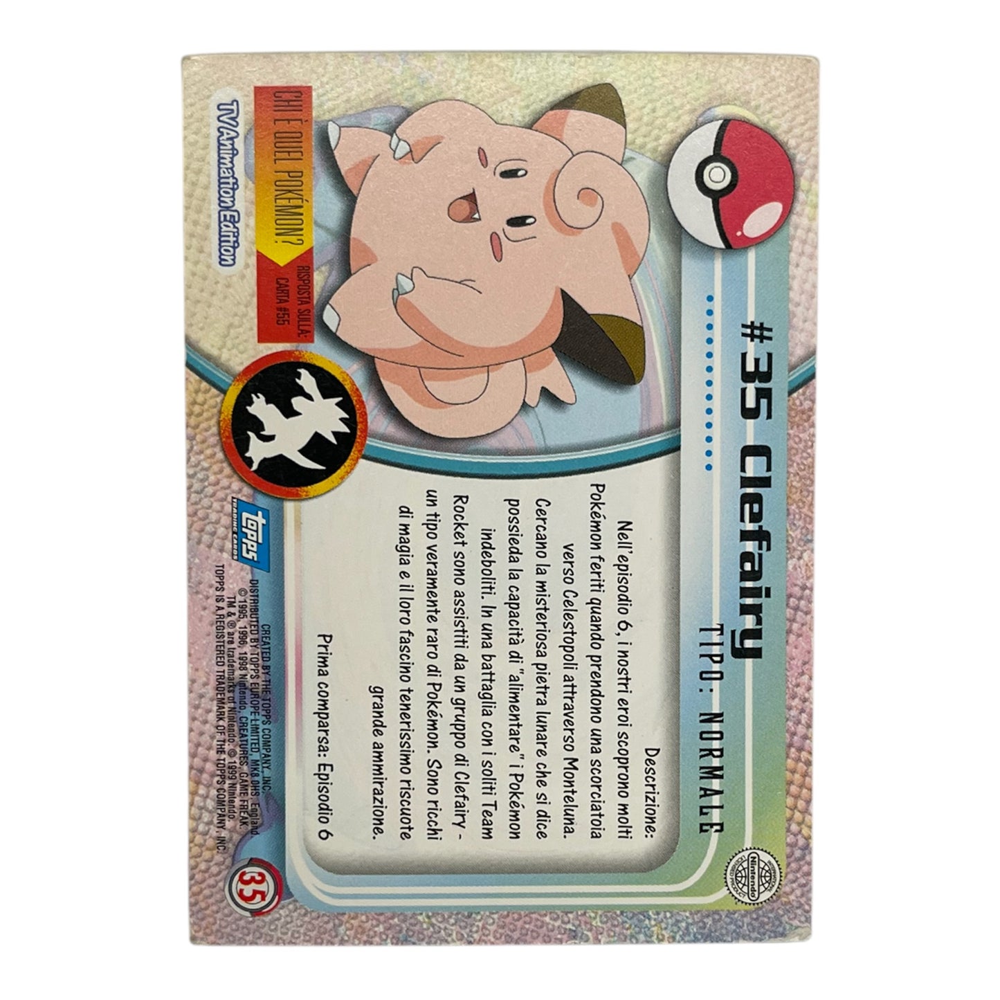 Pokemon Topps 1999 CLEFAIRY #35