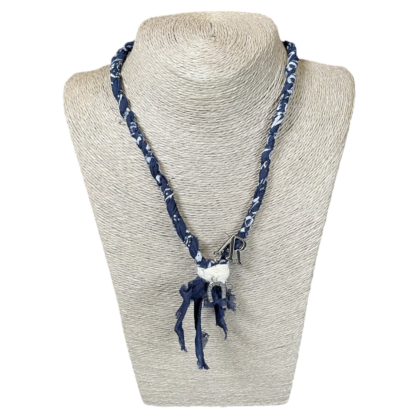 NECKLACE BLU BANDANA GOOD LUCK