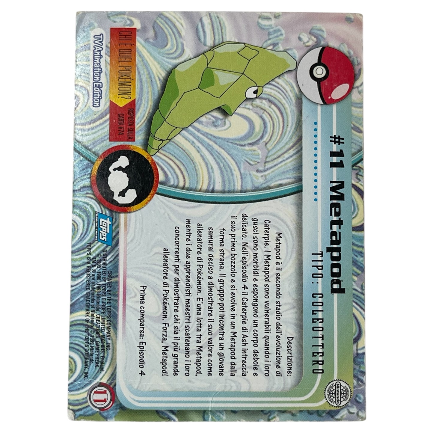 Pokemon Topps 1999 METAPOD holo #11