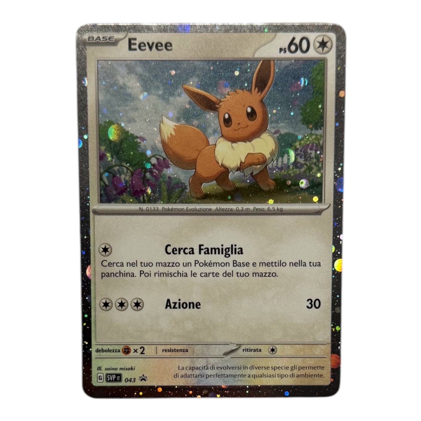 Pokèmon Eevee Black star Promo ossidiana infuocata SVP043 Holo IT