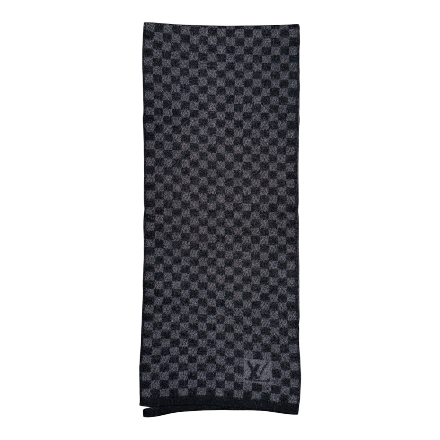 Louis vuitton sciarpa wool lana damier nera/grigia usata