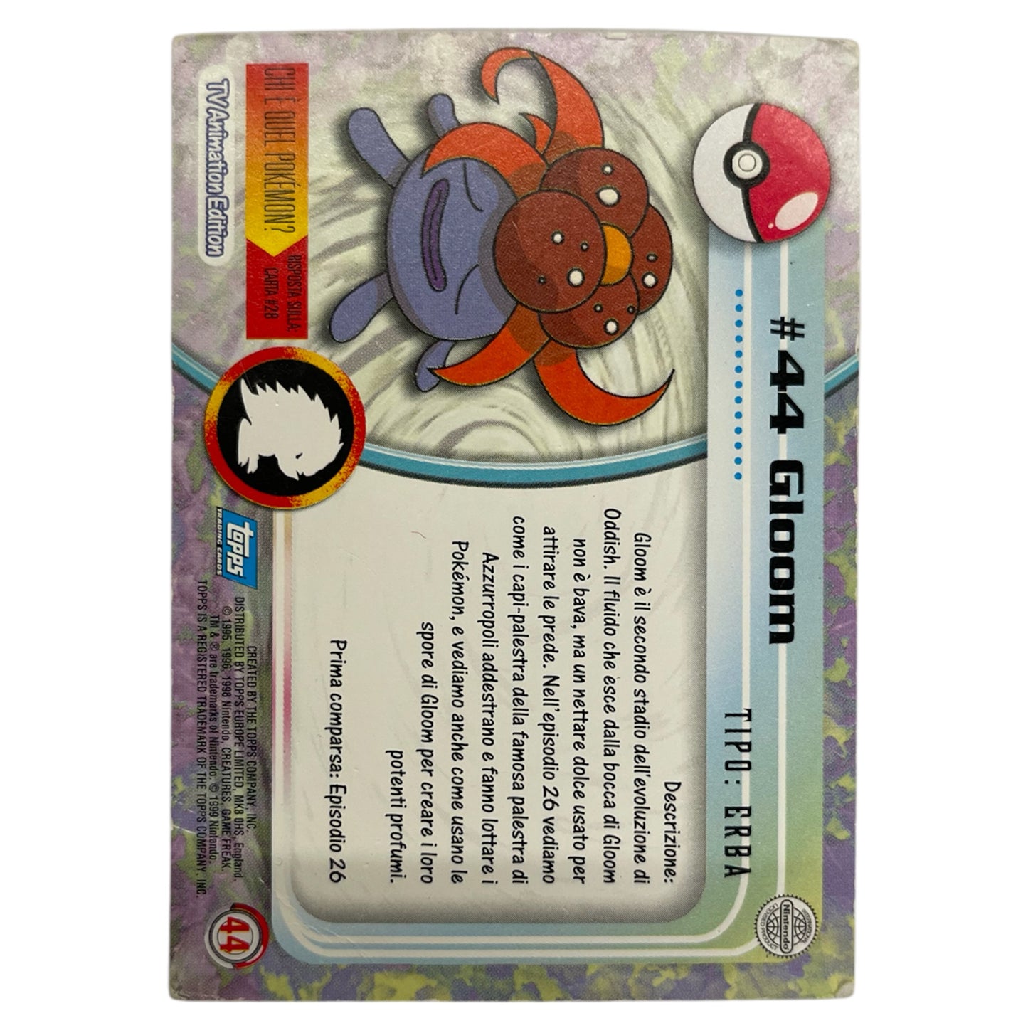 Pokemon Topps 1999 GLOOM #44