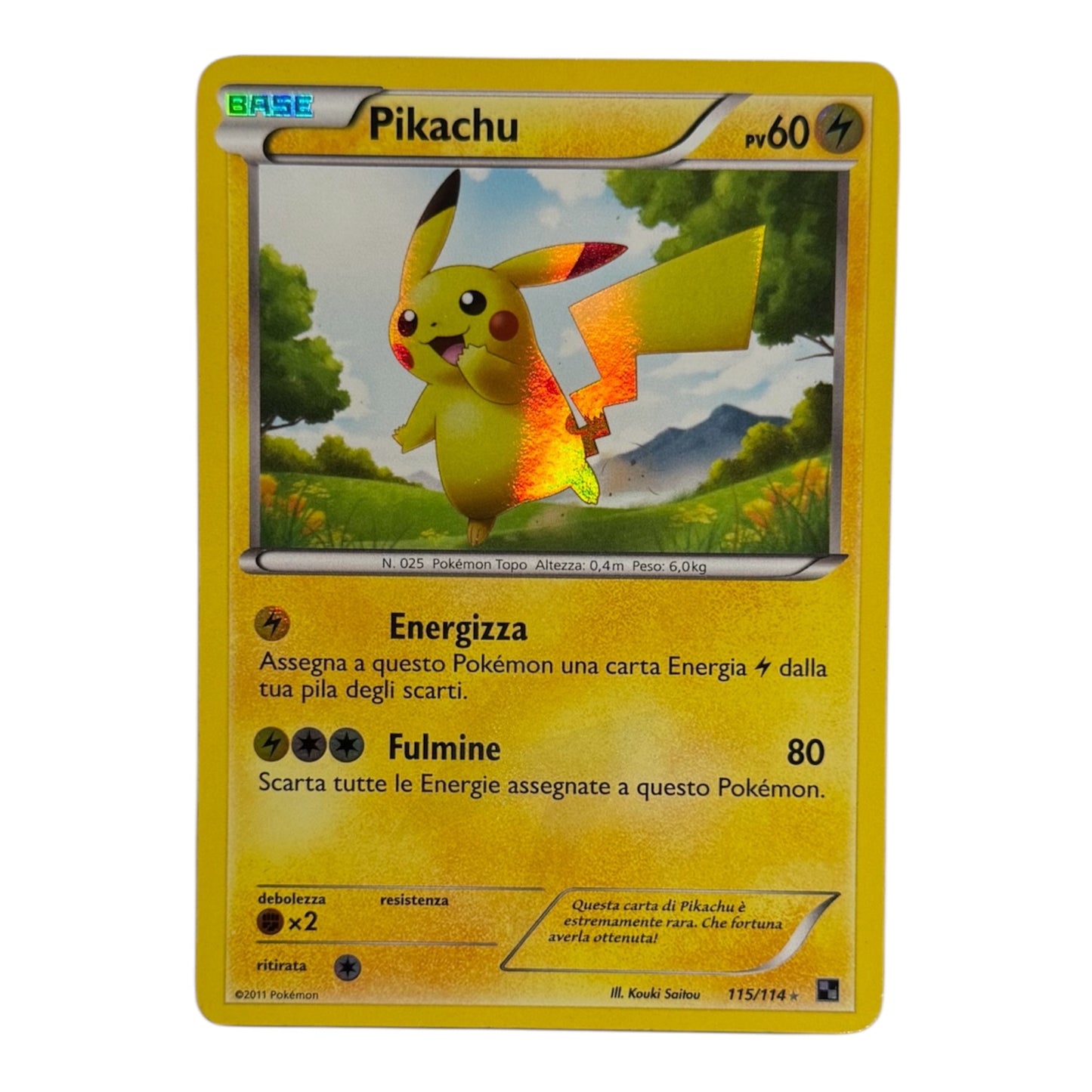 Pokèmon Pikachu Holo 115-114 rara segreta Black & White IT