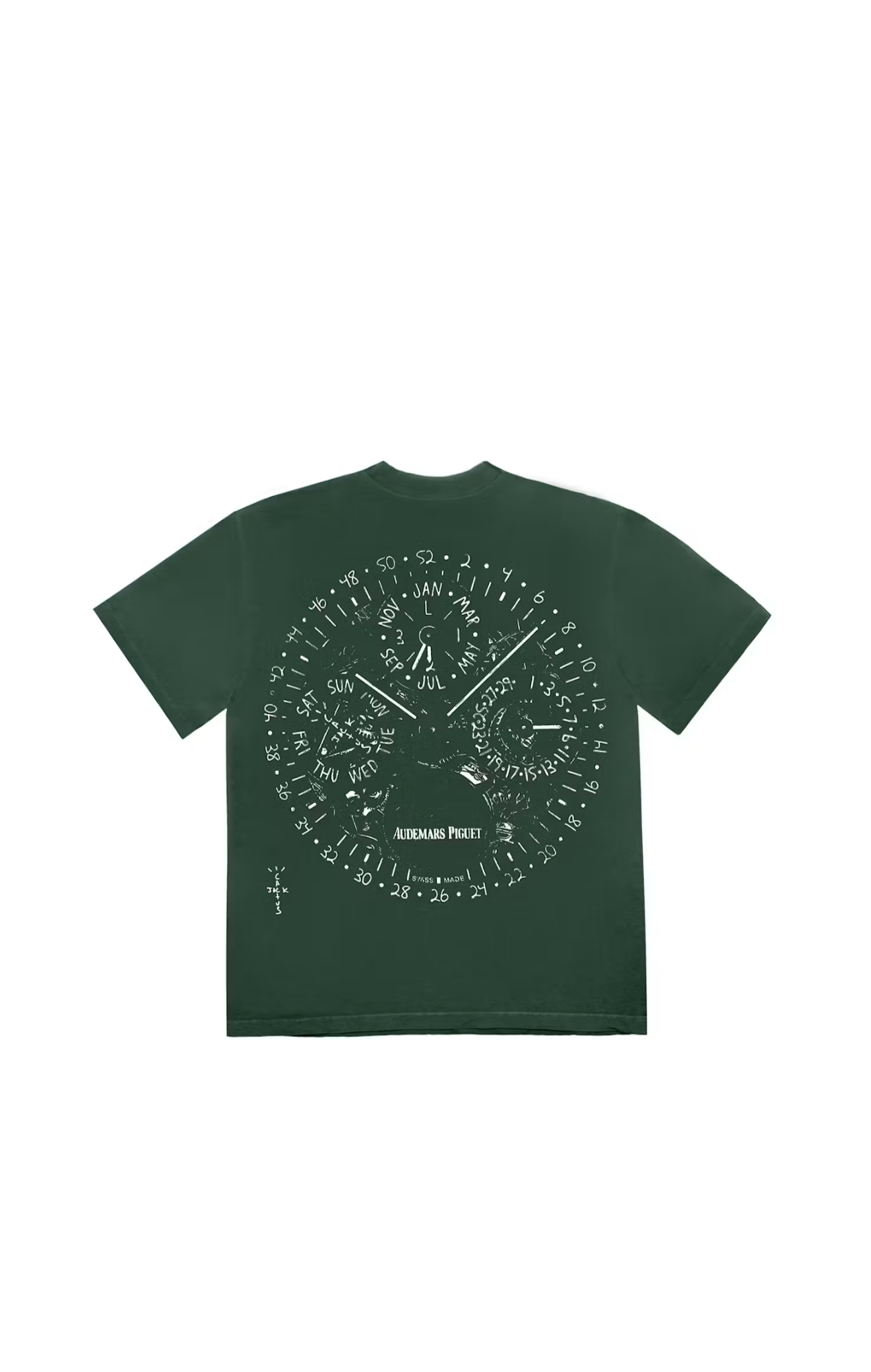 Travis Scott CJ x Audemars Piguet t shirt Watch face verde