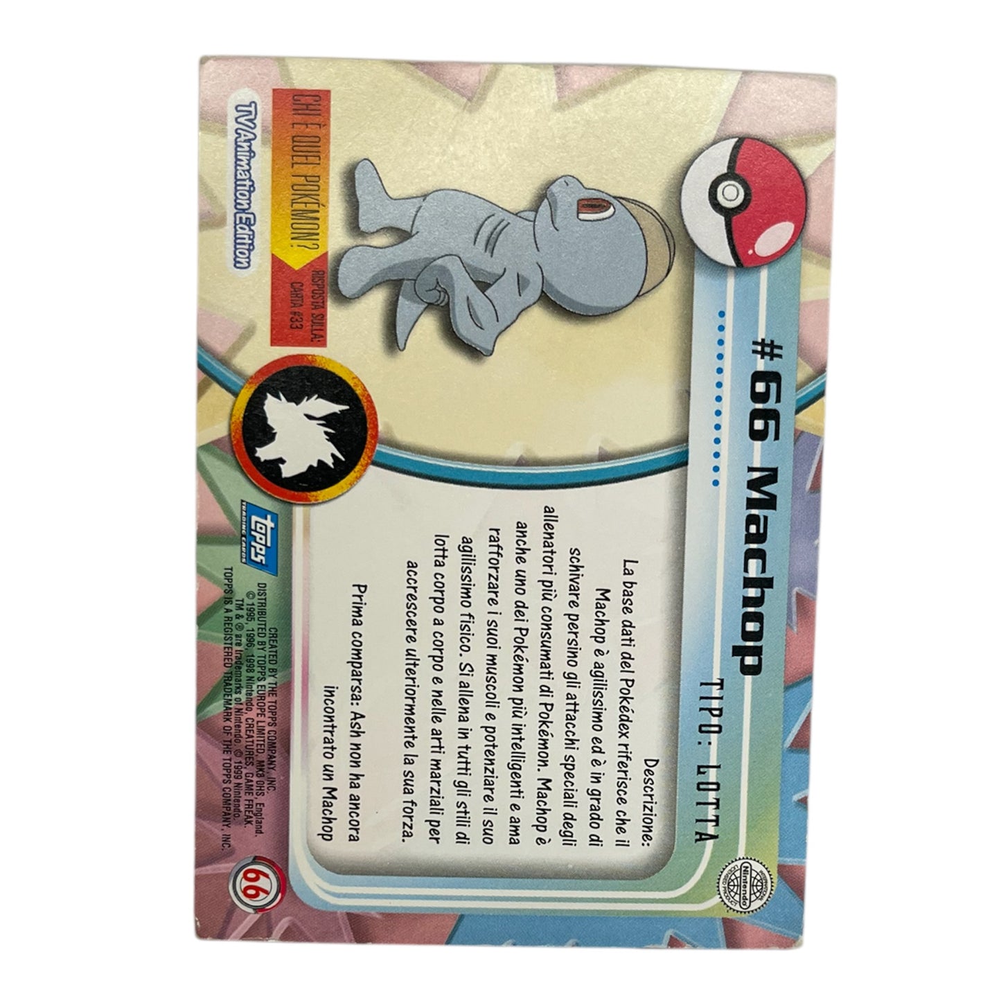 Pokemon Topps 1999 MACHOP #66