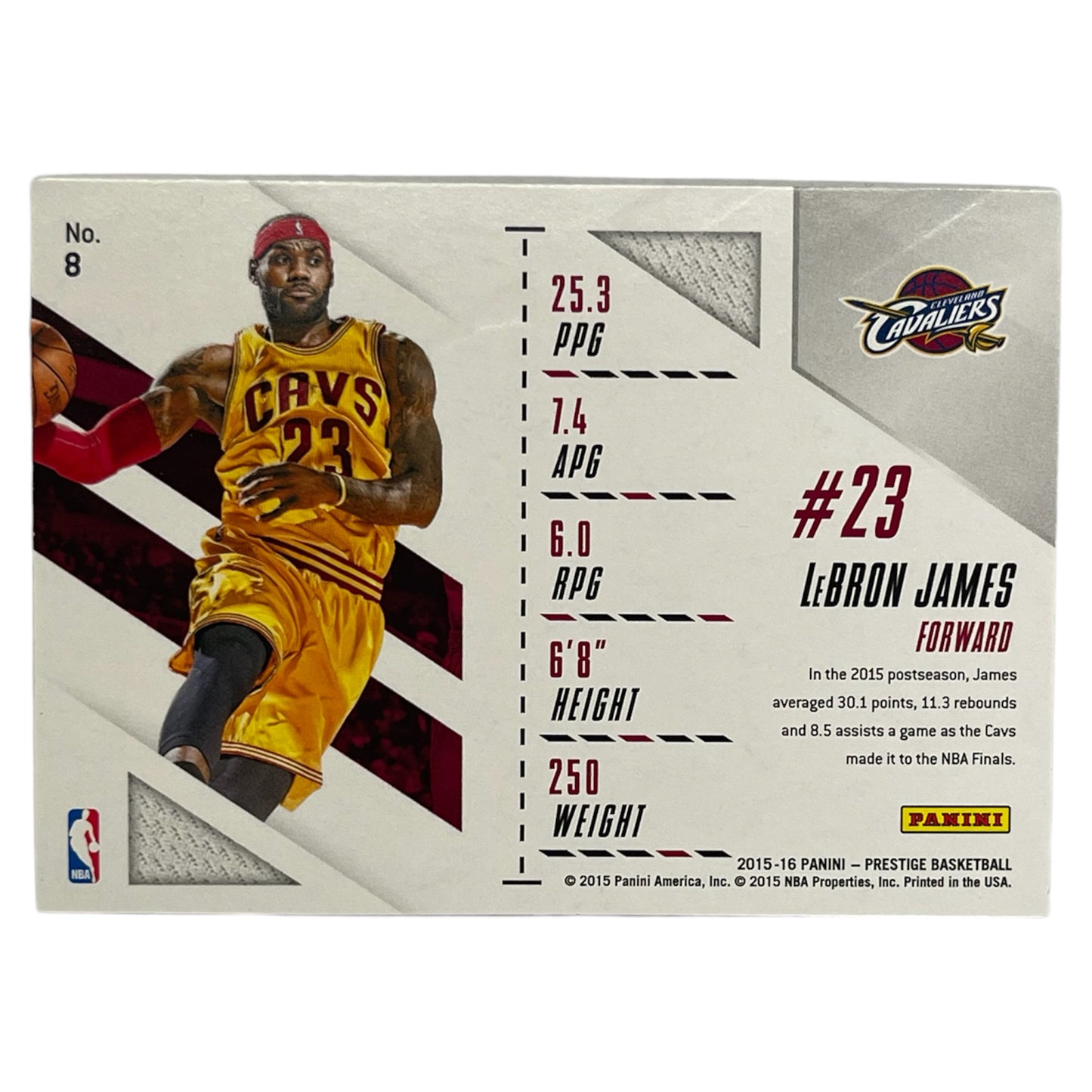 Lebron James Cleveland Panini Prestige Holo 2015 #8