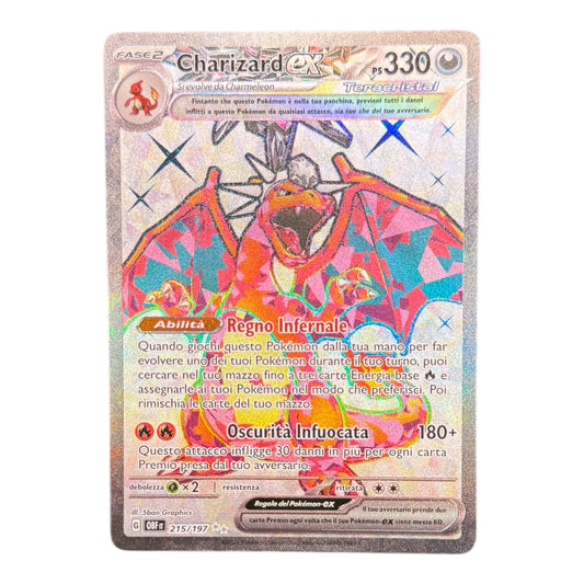 Pokèmon 215-197 Charizard Teracristal ex Full Art Mint Ossidiana infuocata IT