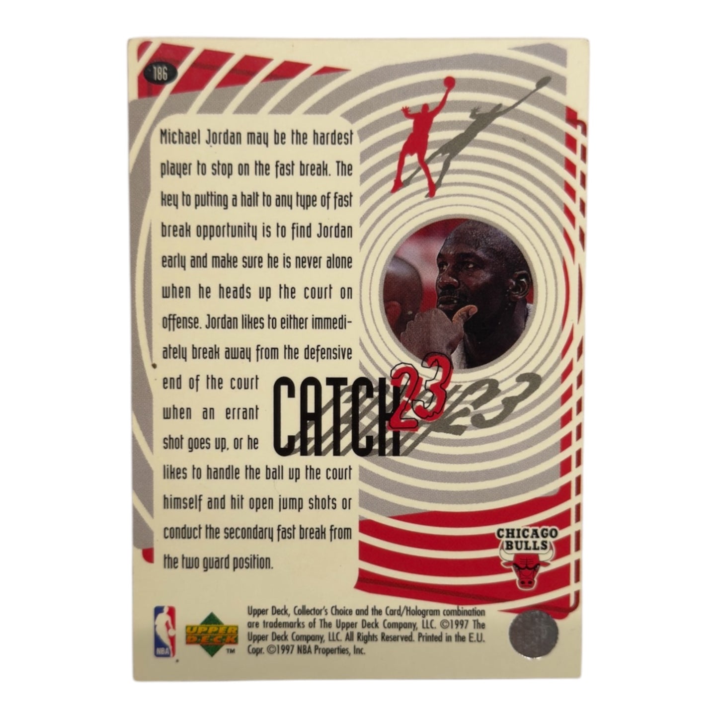 Michael Jordan Nba catch 23 Upper deck 1997 #186