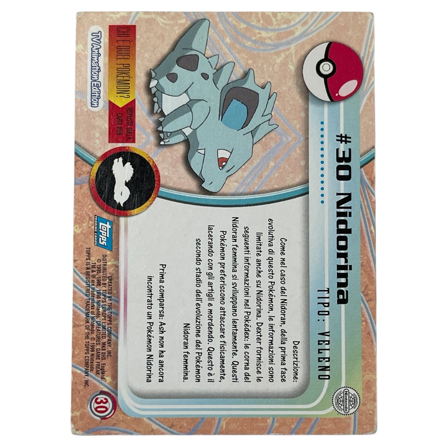 Pokemon Topps 1999 NIDORINA #30