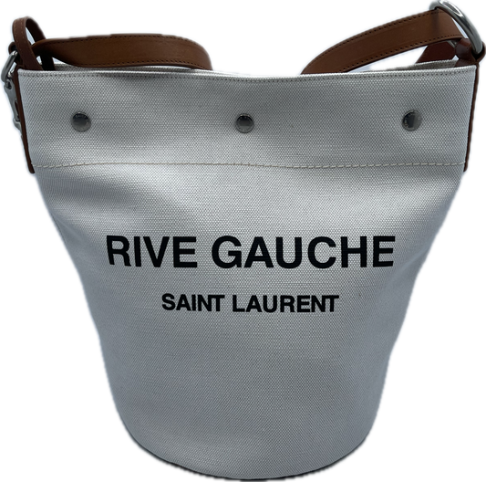 Yves Saint Laurent secchiello in tela Rive Gauche beige