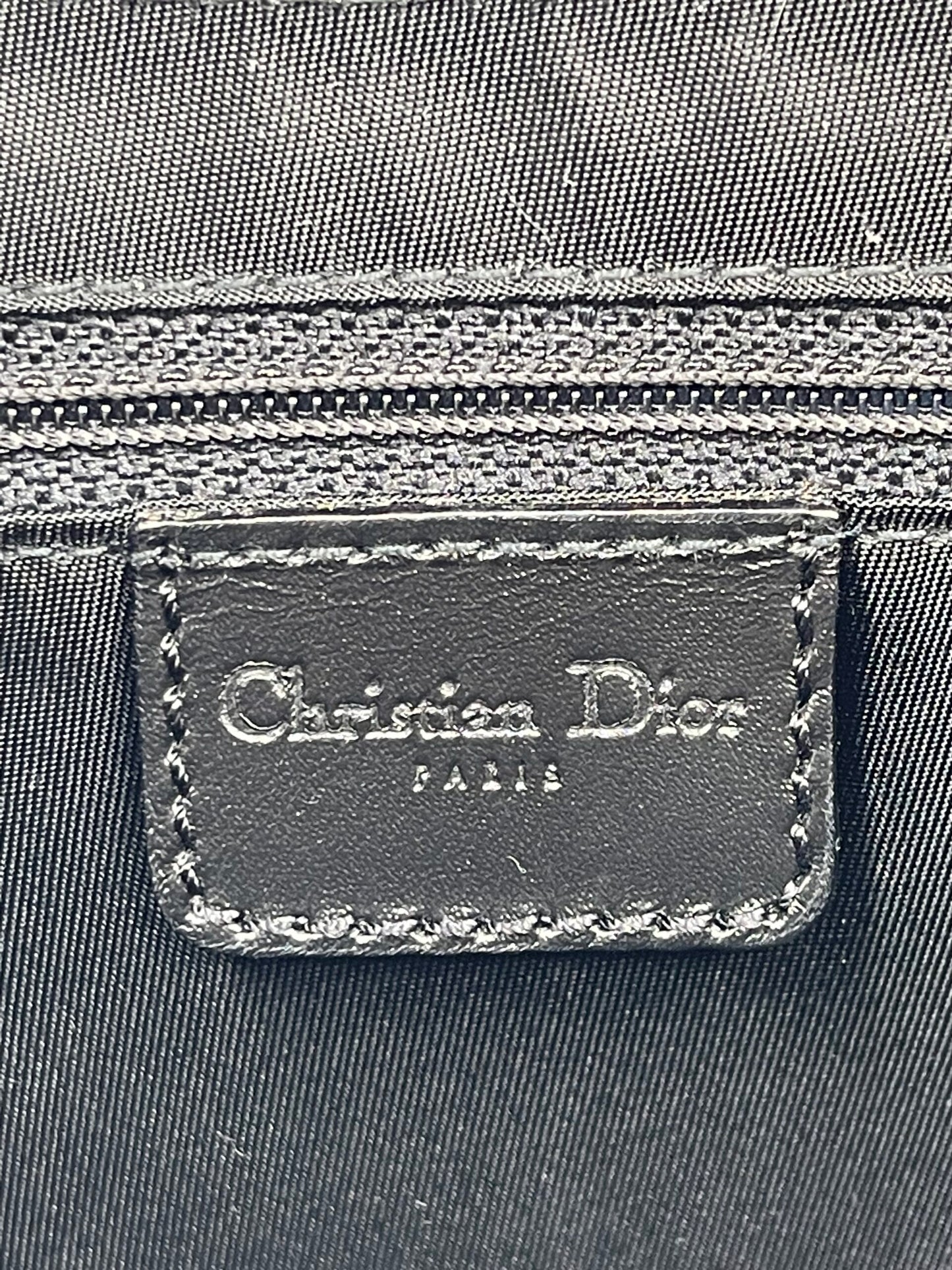 Christian Dior Columbus tessuto pelle nera usata