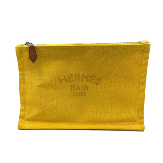 Hermès bain pochette gialla tessuto small usata