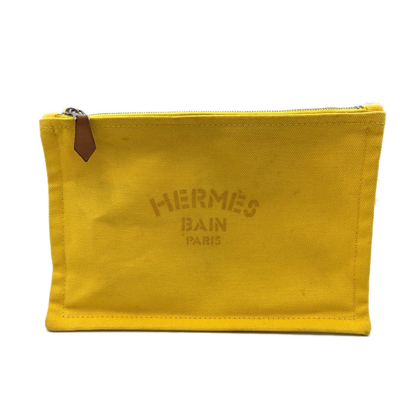 Hermès bain pochette gialla tessuto small usata